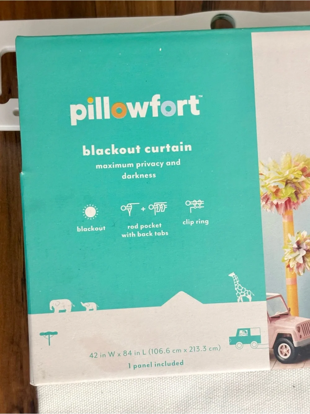 2 Pillowfort Cream Chambray Color Blackout Curtain Panels 42”=W, 84”=L